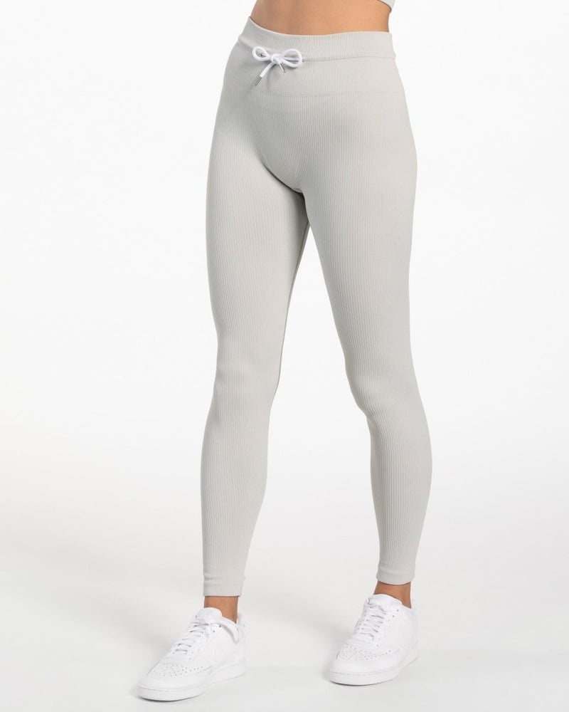 Light Grey Women Teveo Ribbed Leggings | FLZ-3756