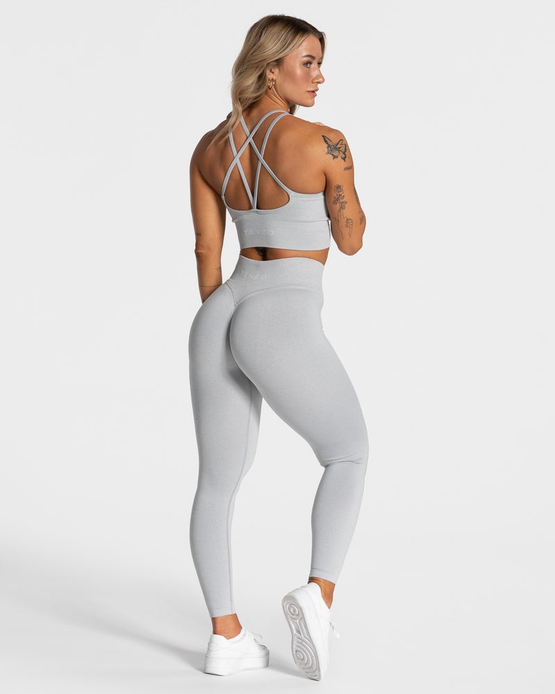 Light Grey Women Teveo Statement Scrunch Leggings | ZAV-4946