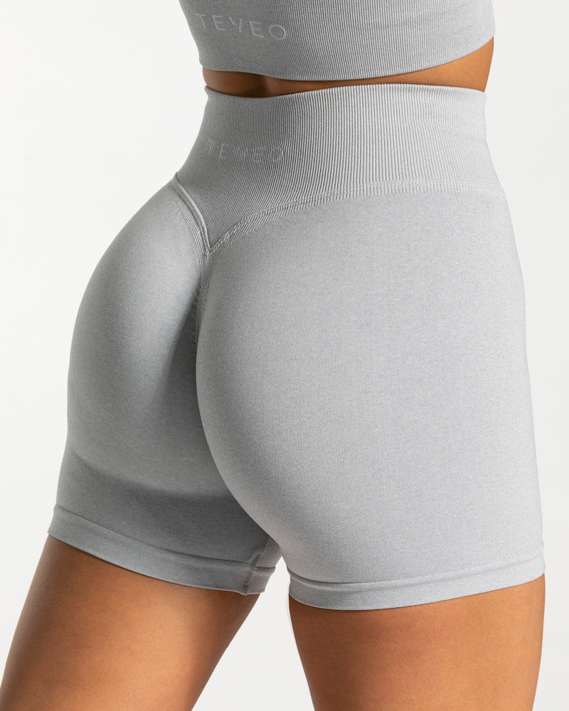 Light Grey Women Teveo Statement Scrunch Shorts | VSY-9083