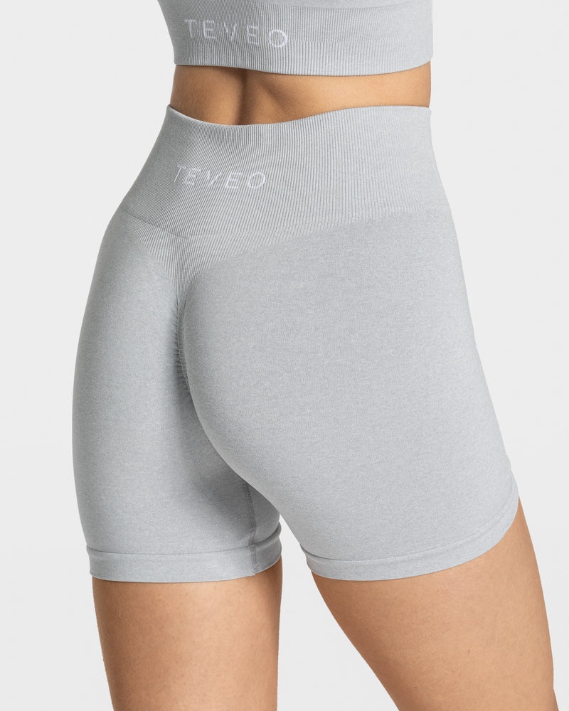 Light Grey Women Teveo Timeless Scrunch Shorts | DNK-5052