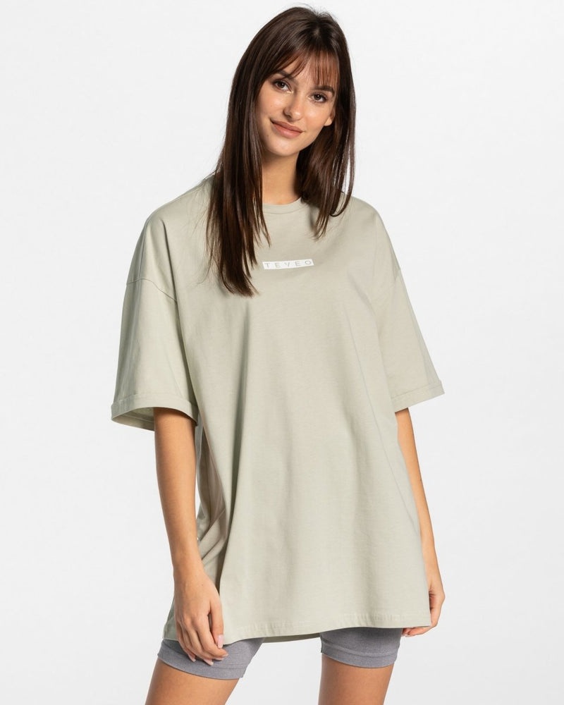 Olive Women Teveo Iconic Oversized T Shirts | MUH-9390