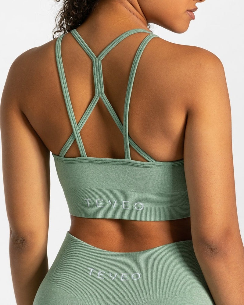 Olive Women Teveo Timeless Scrunch Sports Bra | ADZ-8858