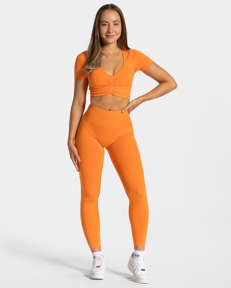 Orange Women Teveo Focus Crop Tops | ISY-0393