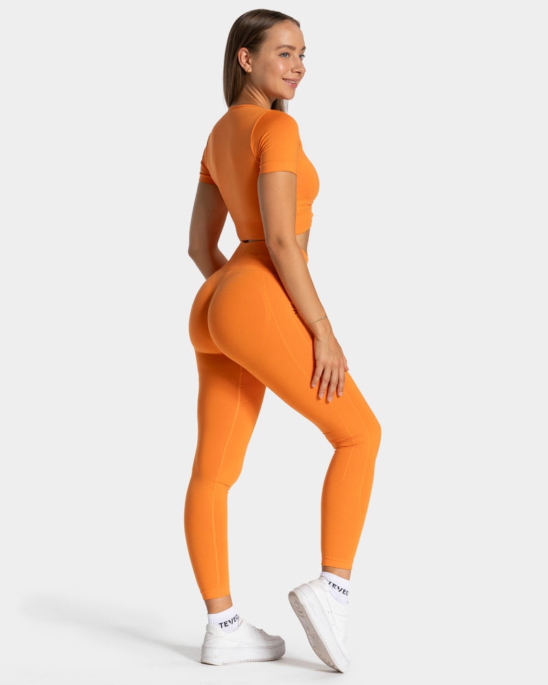 Orange Women Teveo Focus Crop Tops | ISY-0393