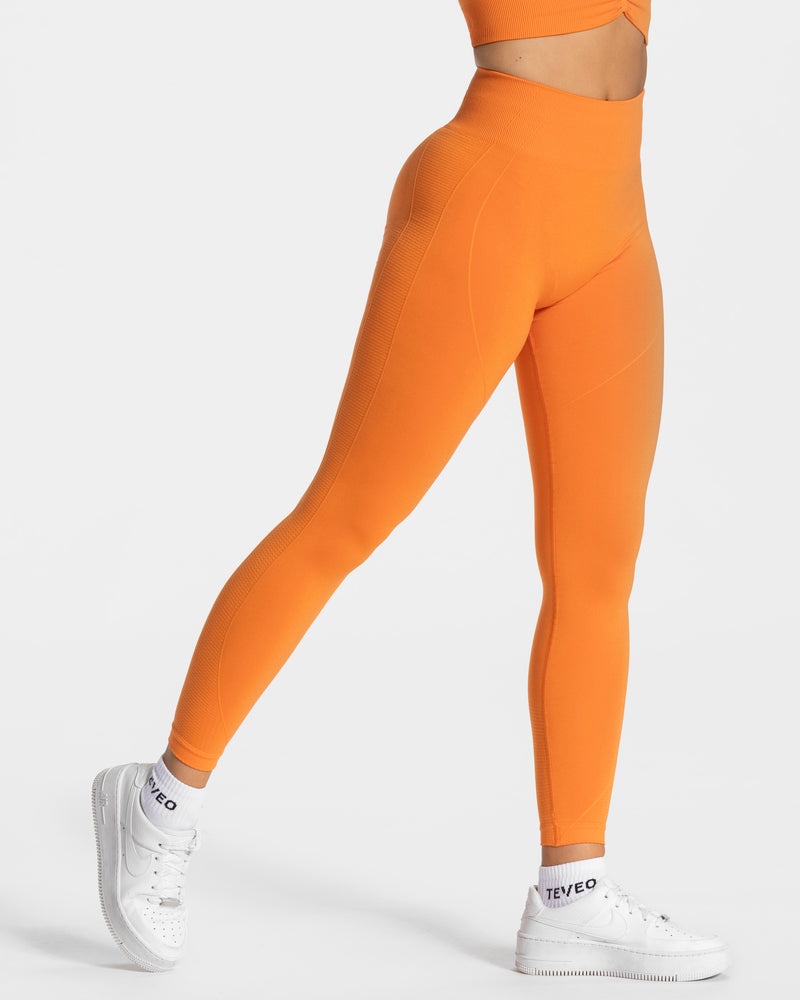 Orange Women Teveo Focus Scrunch Leggings | AEF-9411