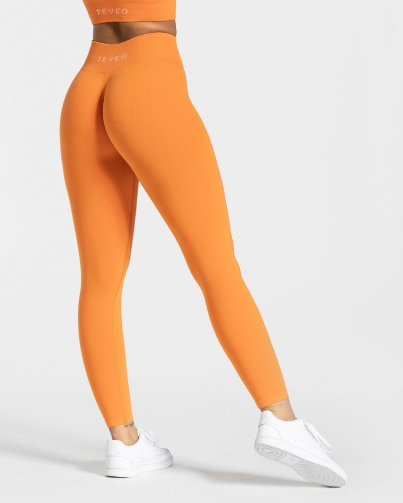 Orange Women Teveo Timeless Scrunch Leggings | VOM-9995