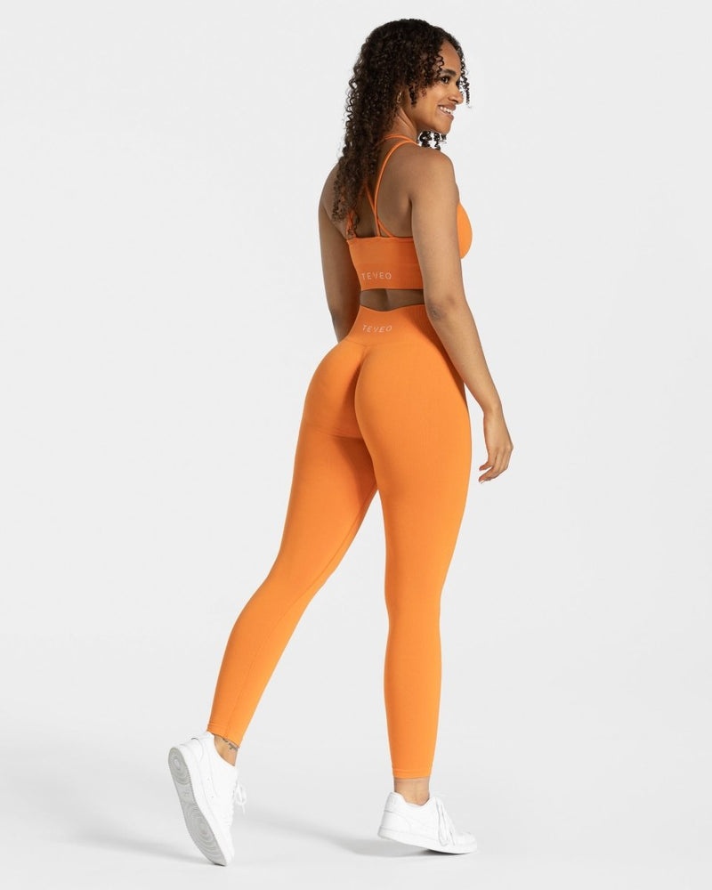 Orange Women Teveo Timeless Scrunch Leggings | VOM-9995