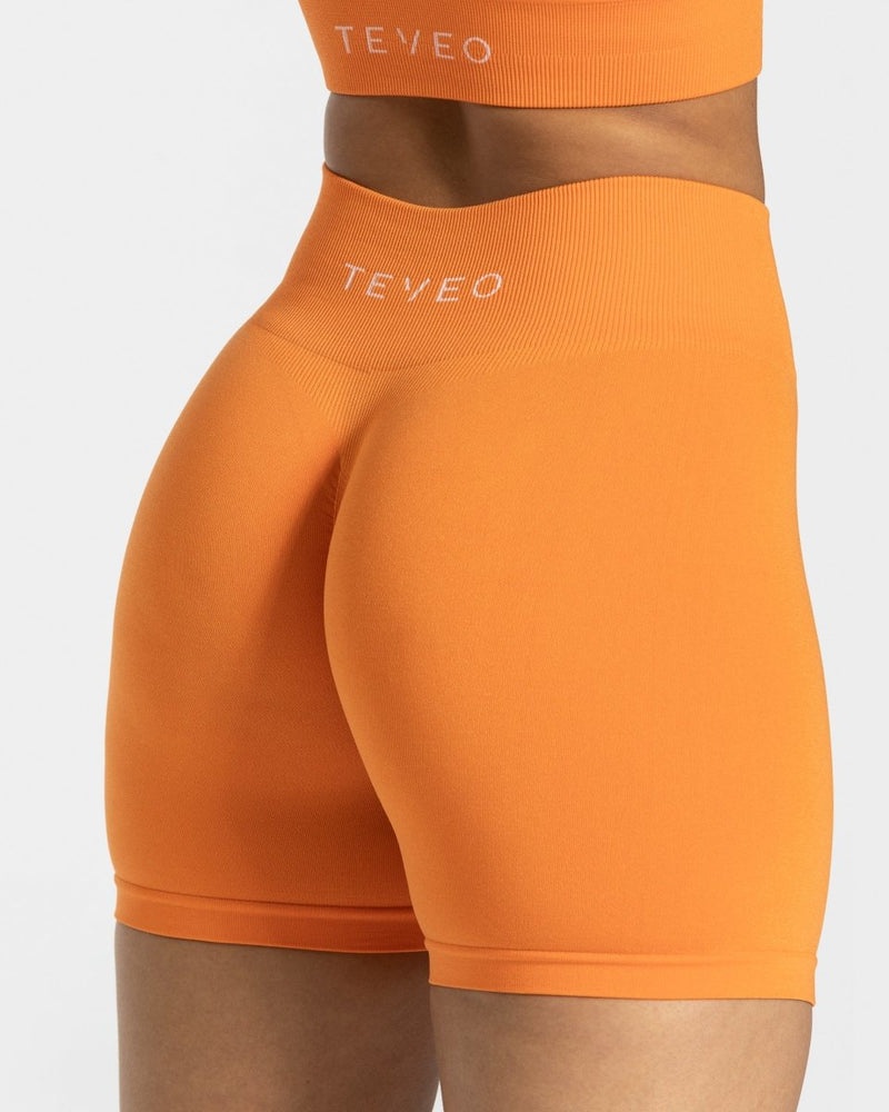 Orange Women Teveo Timeless Scrunch Shorts | XJG-3190