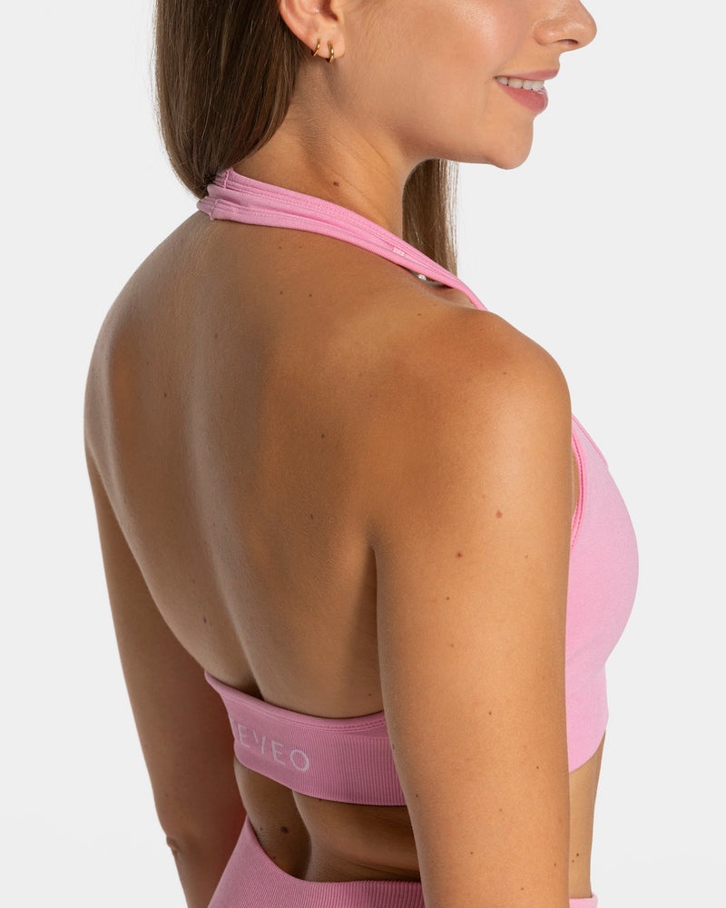 Pink Women Teveo Everyday Neckholder Sports Bra | FUN-7295