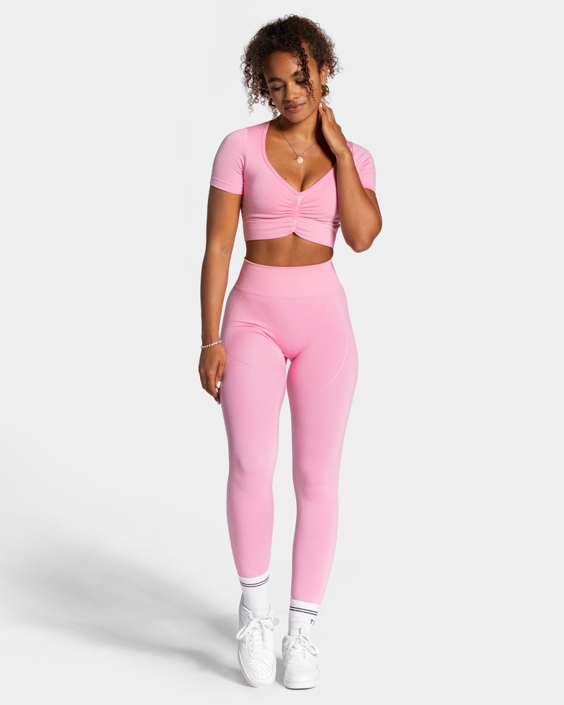 Pink Women Teveo Focus Crop Tops | FVM-0914