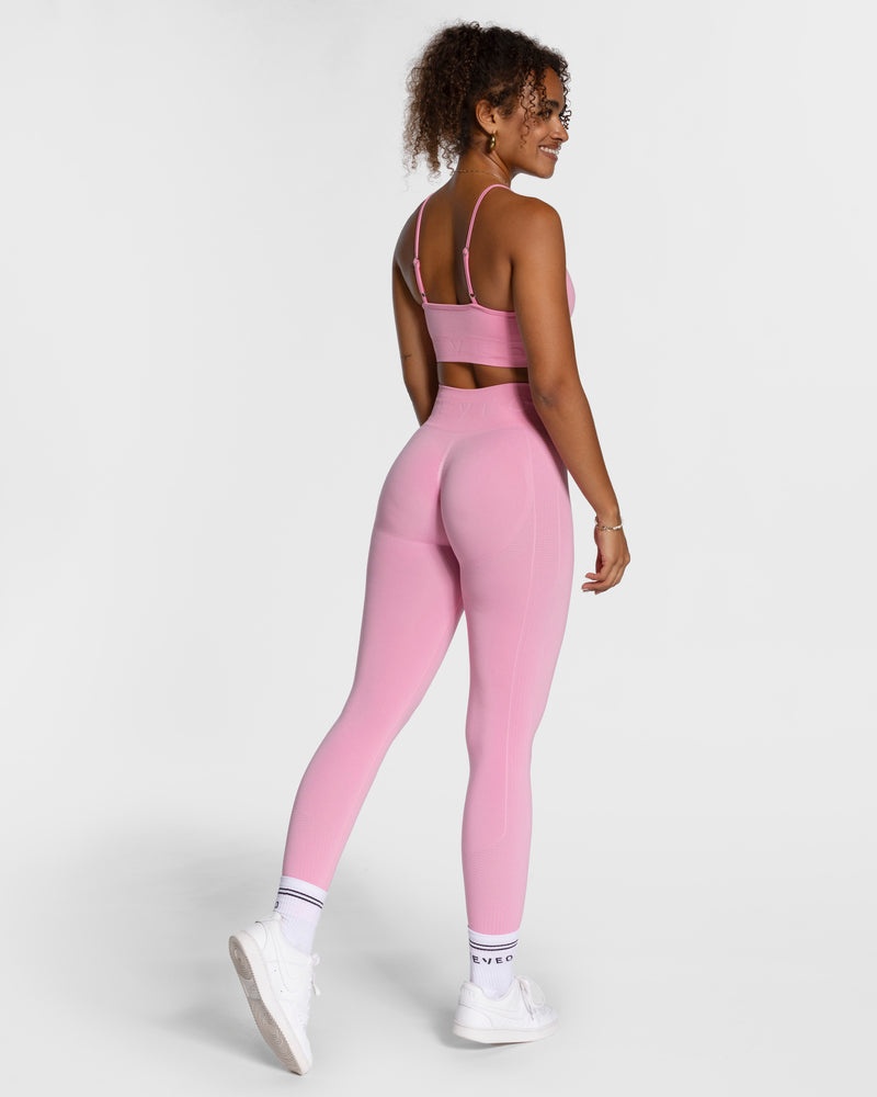 Pink Women Teveo Focus Scrunch Leggings | LCT-1363