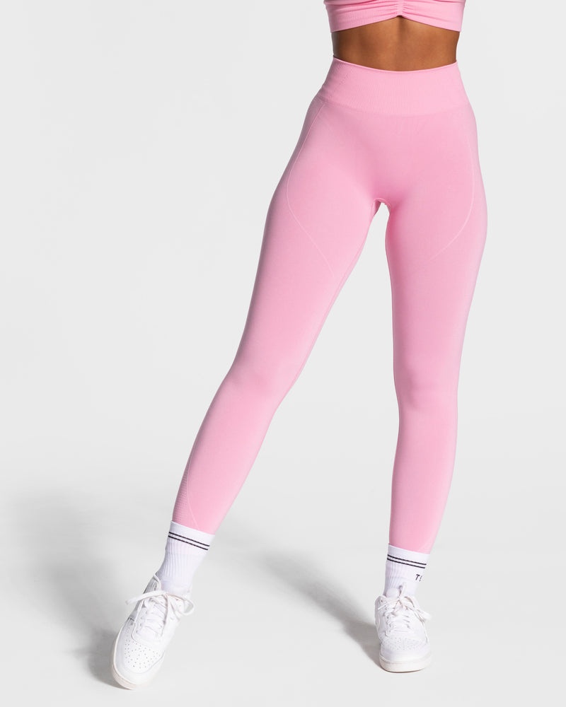 Pink Women Teveo Focus Scrunch Leggings | LCT-1363