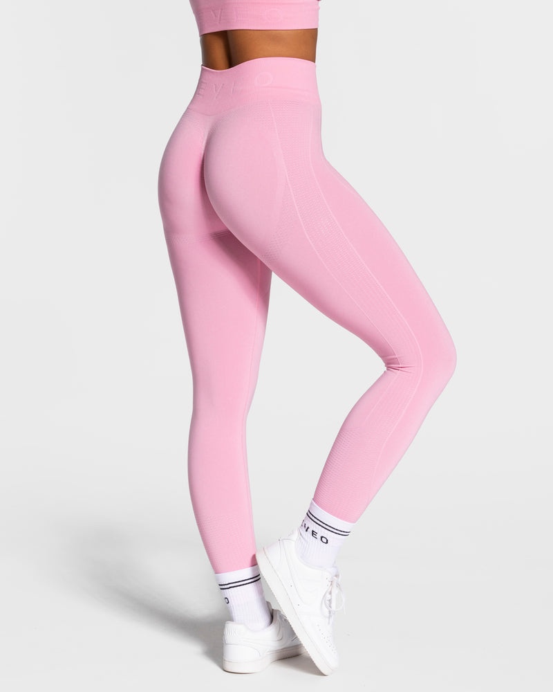 Pink Women Teveo Focus Scrunch Leggings | LCT-1363