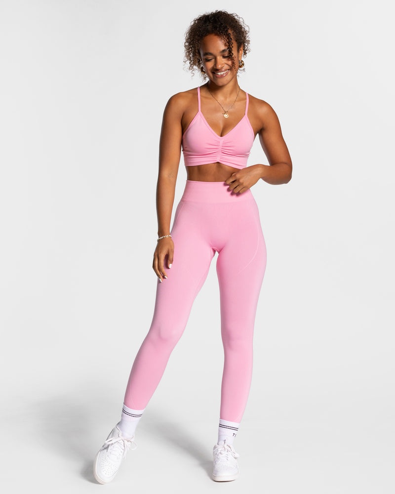 Pink Women Teveo Focus Scrunch Leggings | LCT-1363