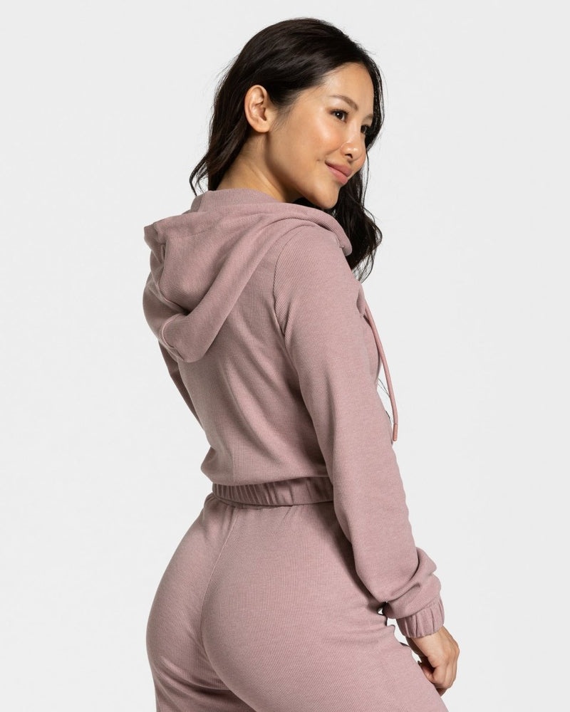 Pink Women Teveo Lounge Zip Hoodie | XIX-3602