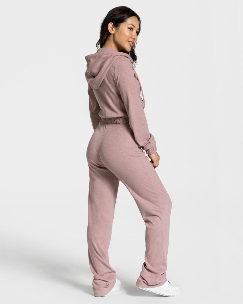 Pink Women Teveo Lounge Zip Hoodie | XIX-3602