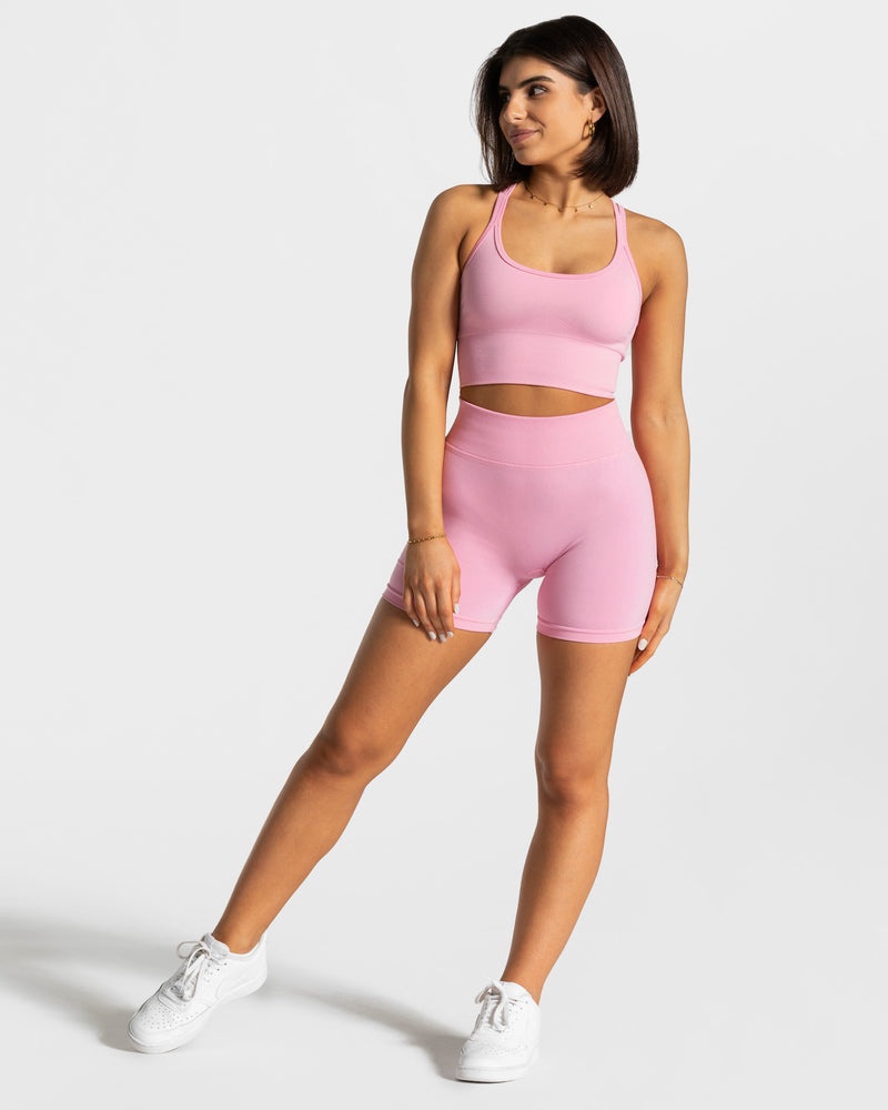 Pink Women Teveo Statement Scrunch Shorts | CQE-5848