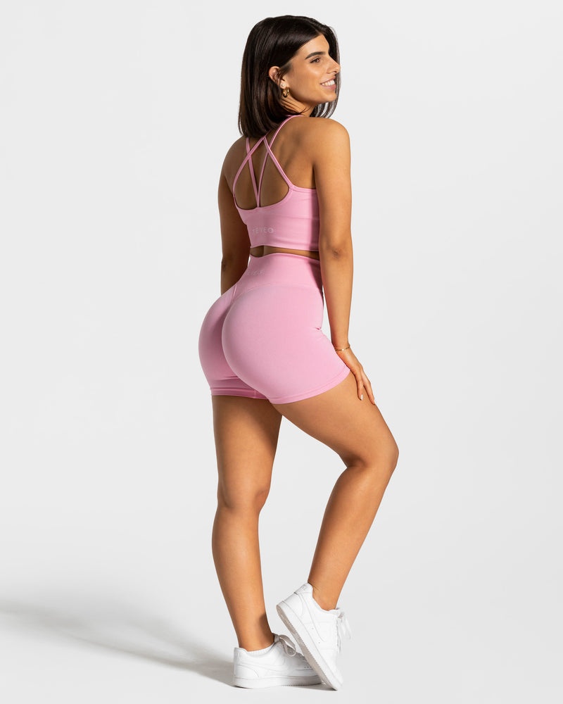 Pink Women Teveo Statement Scrunch Shorts | CQE-5848