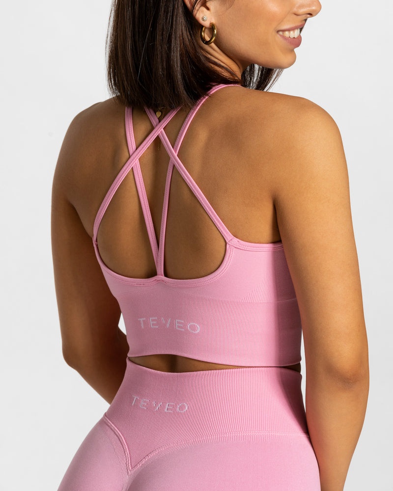 Pink Women Teveo Statement Sports Bra | CYO-5348