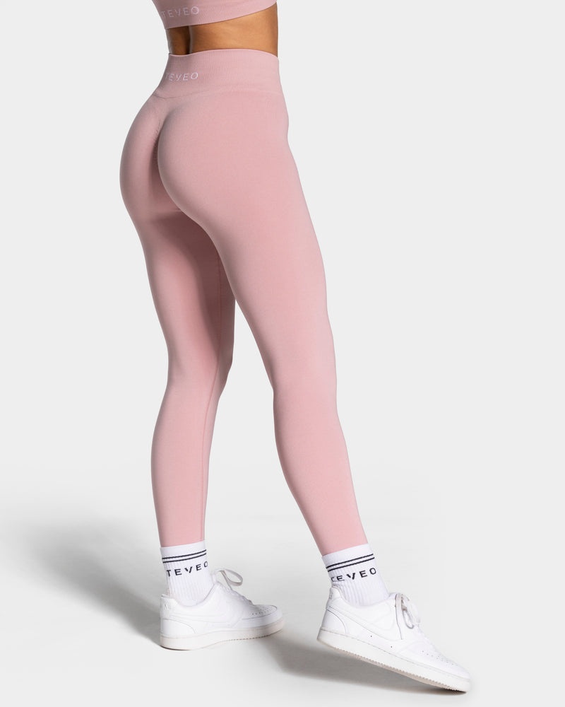 Pink Women Teveo Timeless Scrunch Leggings | RFX-3996