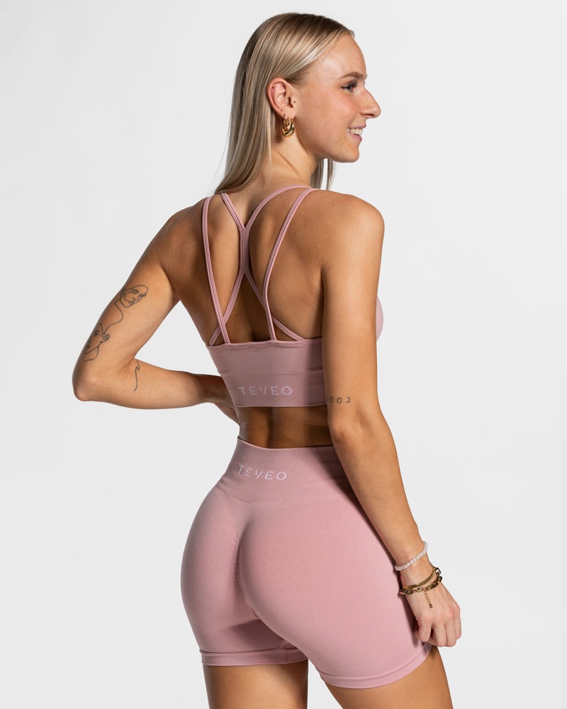 Pink Women Teveo Timeless Scrunch Sports Bra | NTU-6636