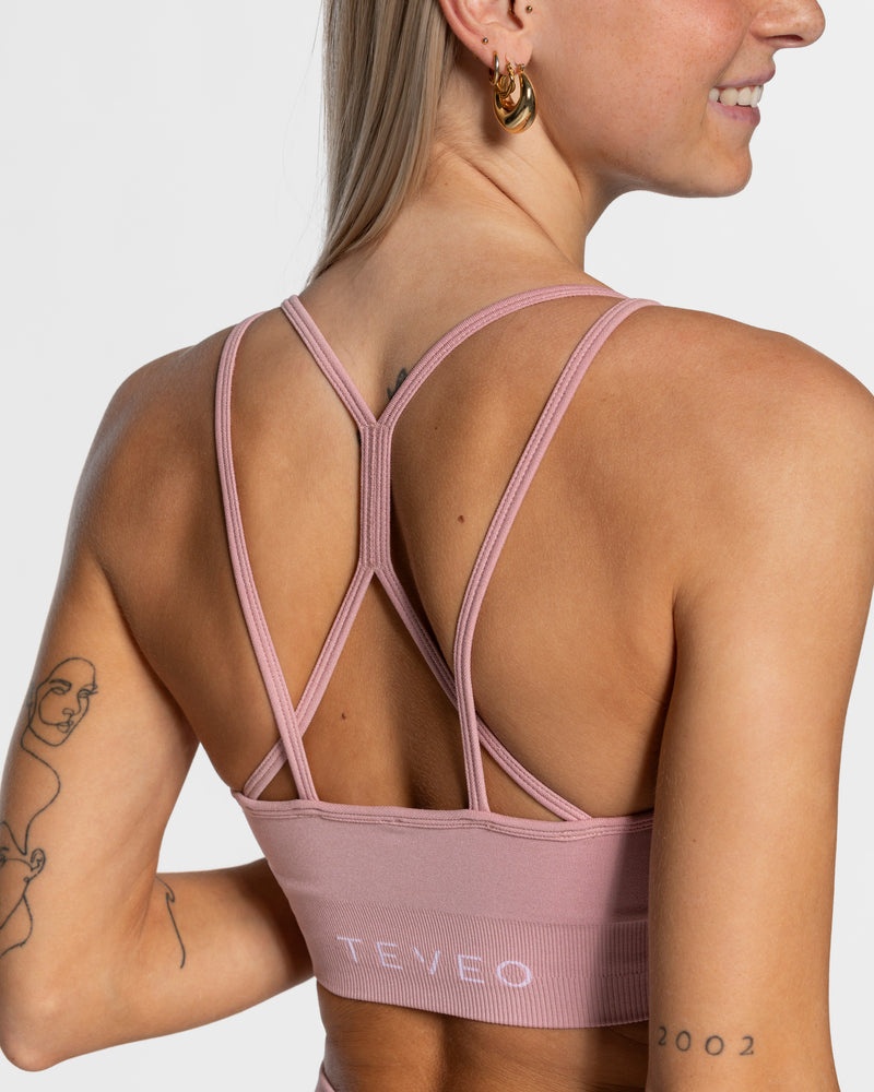 Pink Women Teveo Timeless Scrunch Sports Bra | NTU-6636