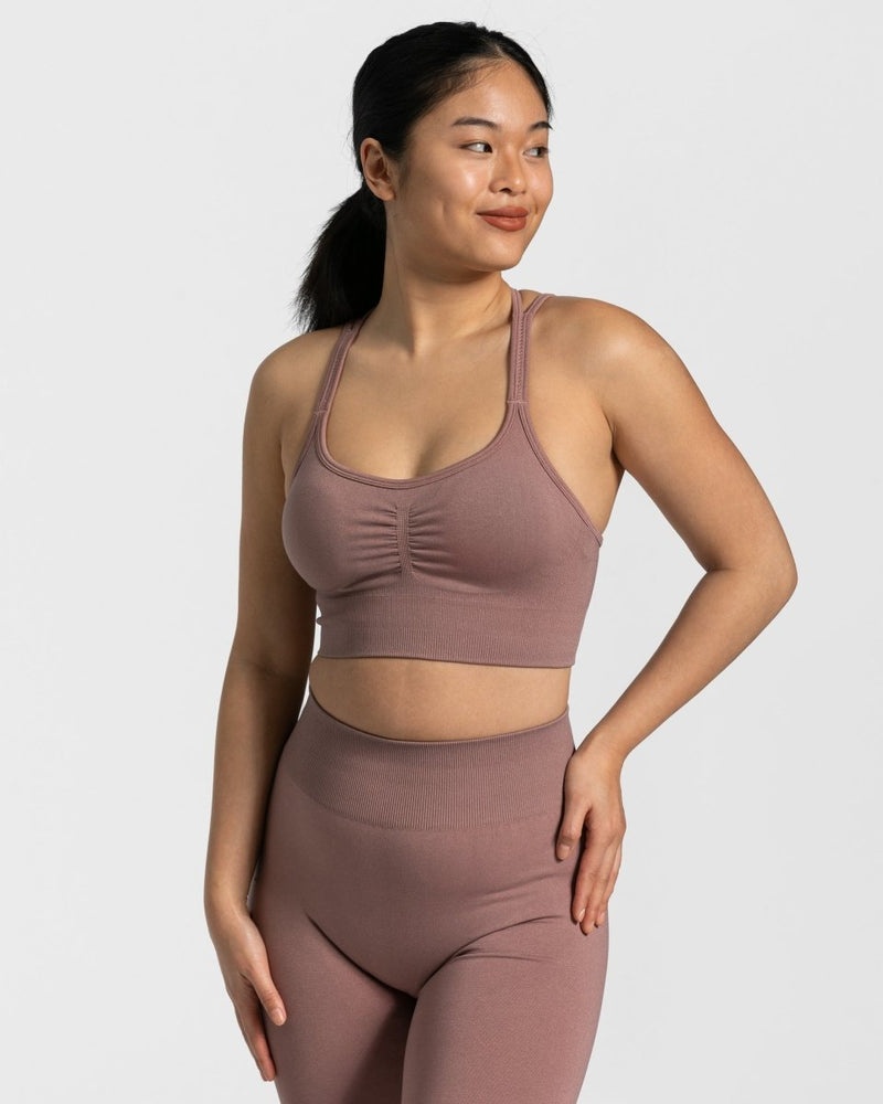 Pink Women Teveo Timeless Scrunch Sports Bra | MDT-1139