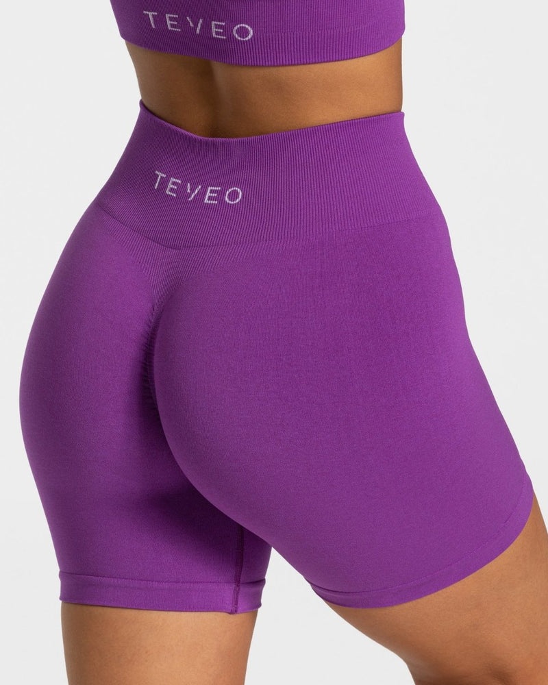 Purple Women Teveo Timeless Scrunch Shorts | SUB-4449