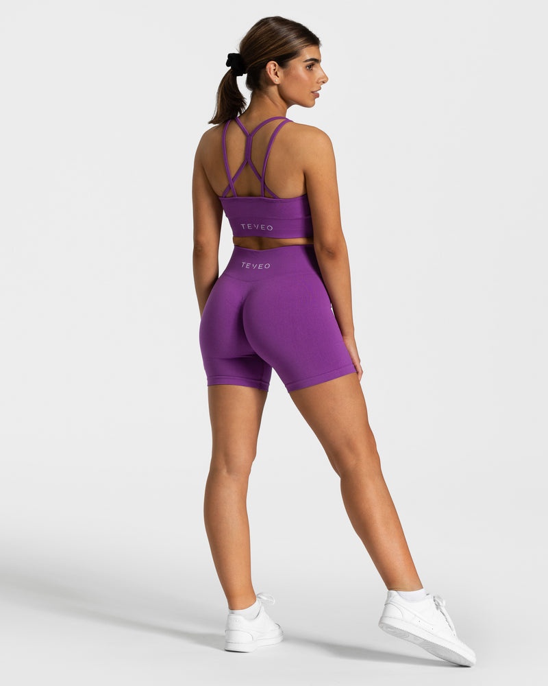 Purple Women Teveo Timeless Scrunch Shorts | SUB-4449