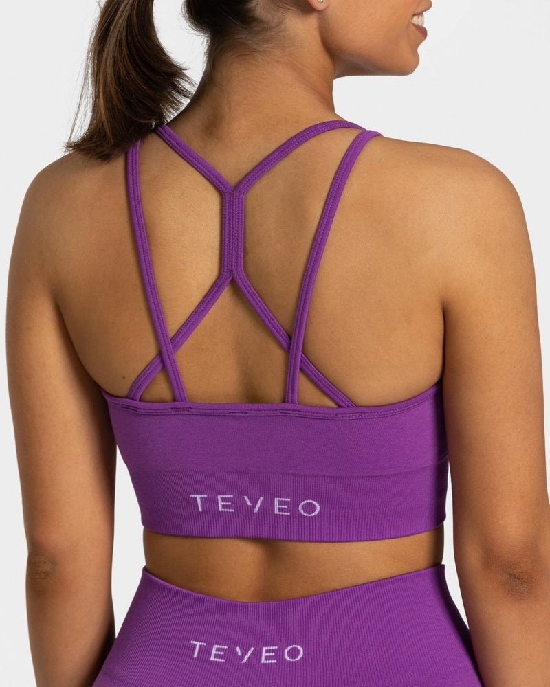 Purple Women Teveo Timeless Scrunch Sports Bra | KXA-8385