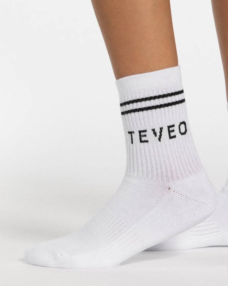 White Women Teveo Crew (2pcs) Socks | BBE-6533