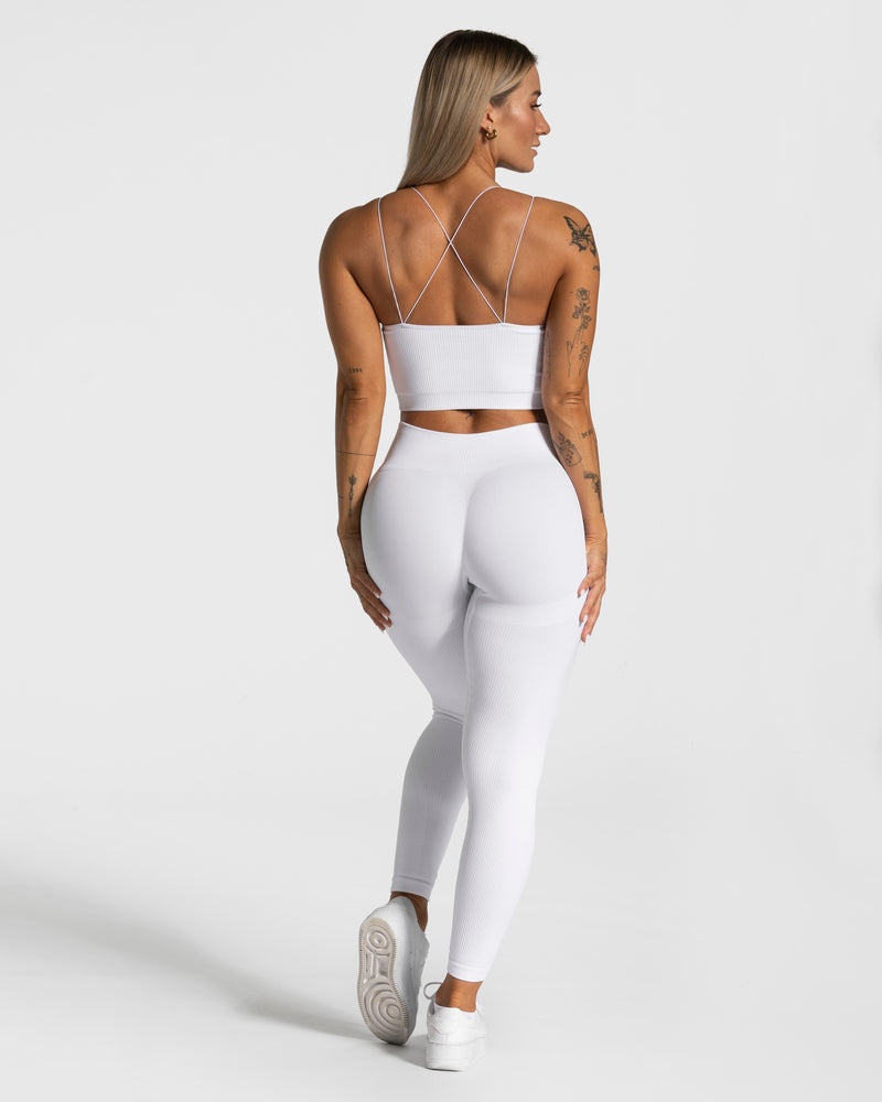 White Women Teveo Elegant Strap Tops | OCJ-6212