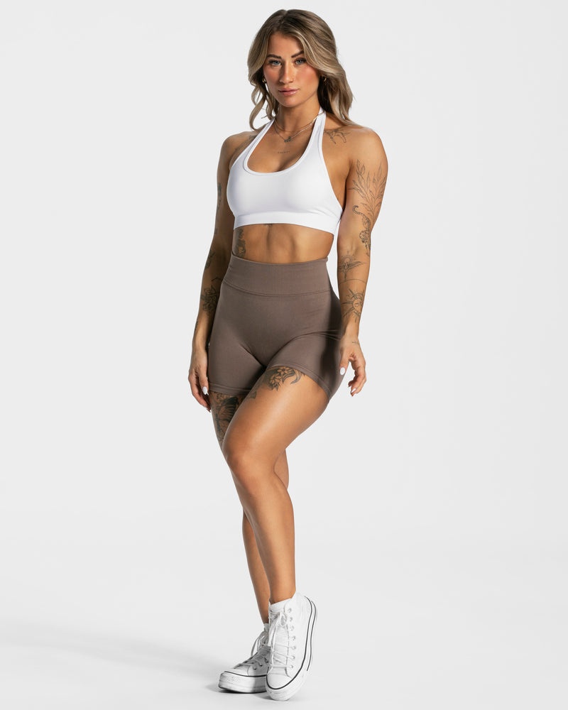 White Women Teveo Everyday Neckholder Sports Bra | BBJ-6143