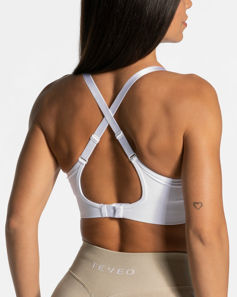 White Women Teveo Everyday Support Sports Bra | XGO-3374