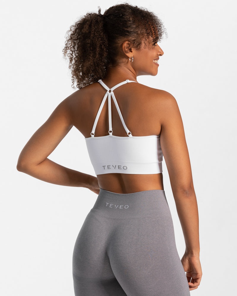 White Women Teveo Intense Sports Bra | FOF-1883