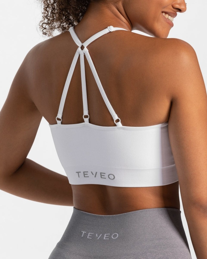 White Women Teveo Intense Sports Bra | FOF-1883