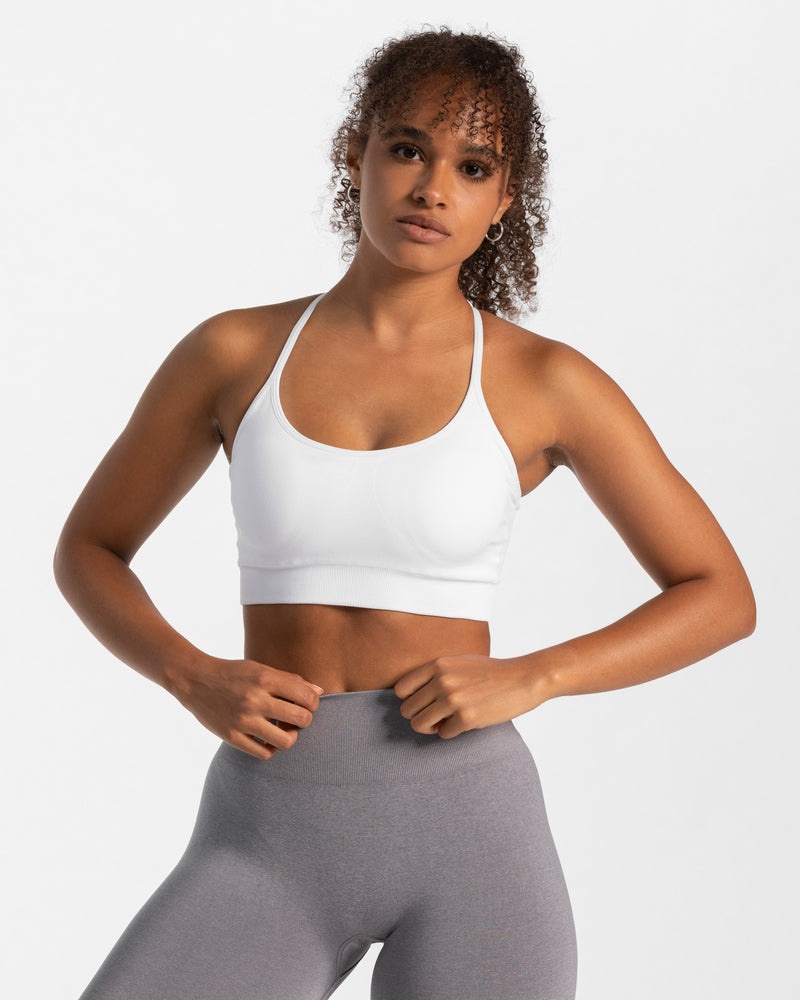 White Women Teveo Intense Sports Bra | FOF-1883