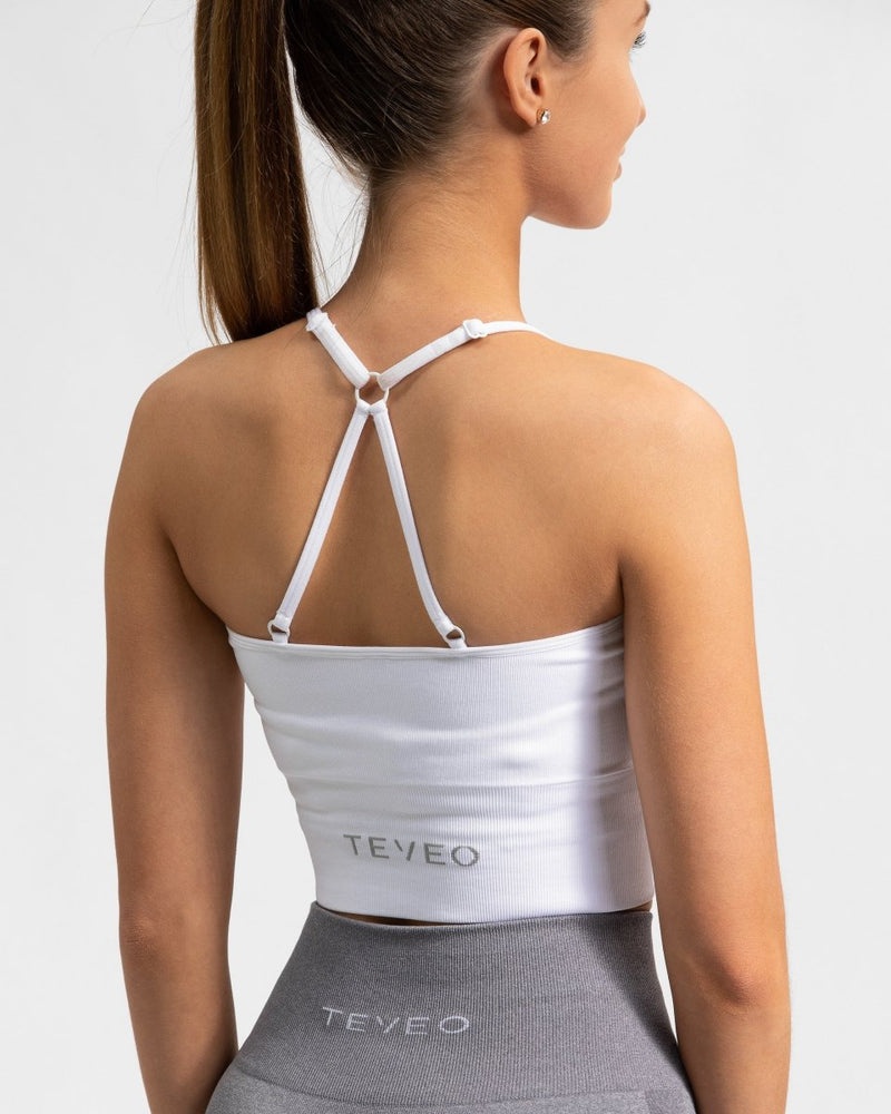 White Women Teveo Power Sports Bra | LHC-9476