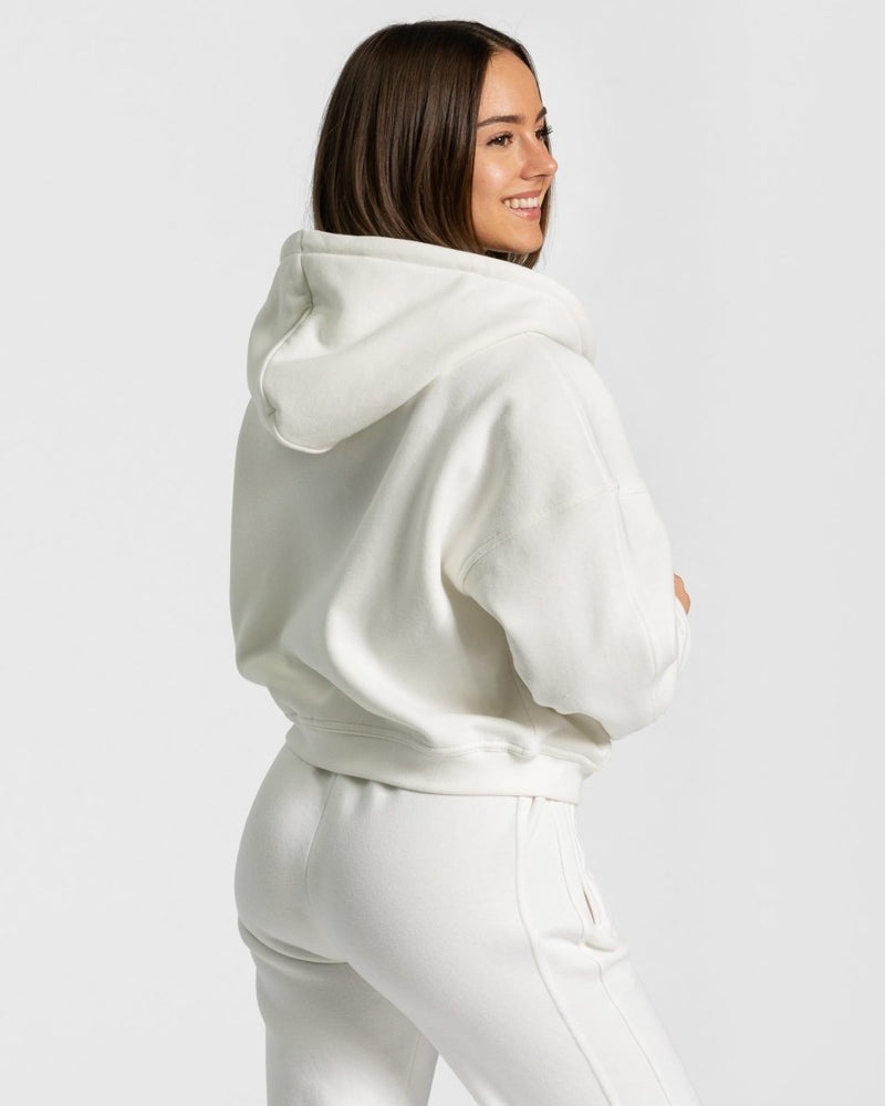 White Women Teveo Sassy Zip Hoodie | AOD-2520