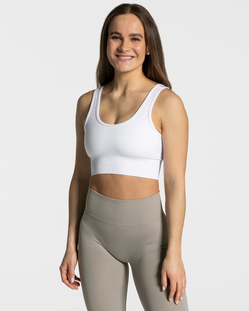 White Women Teveo Sensation Sports Bra | DKO-0309