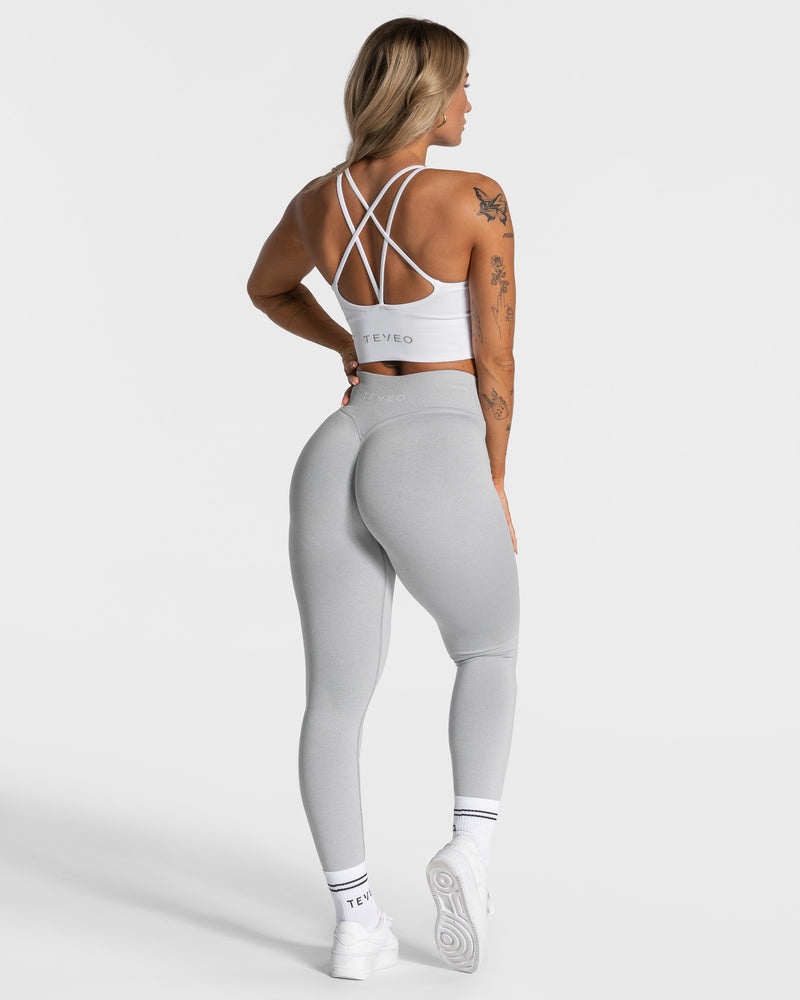 White Women Teveo Statement Sports Bra | NSS-6824